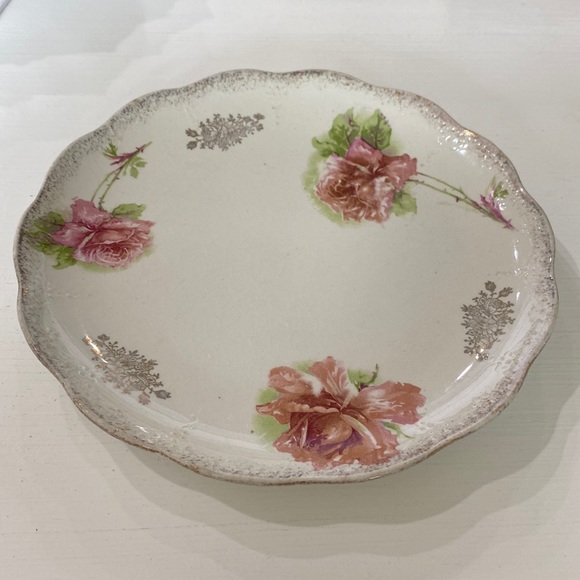 Dresden China Other - Victorian Dresden China Pink Flowers Plate!